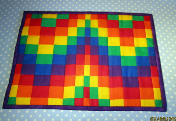 How to make a Bargello placemat using a striped fabric